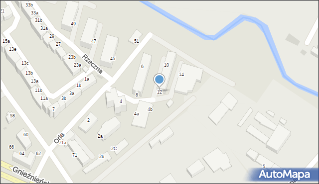 Koszalin, Orla, 12, mapa Koszalina