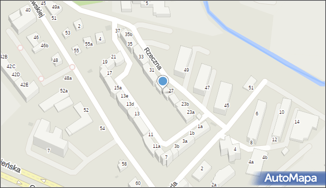 Koszalin, Orla, 27B, mapa Koszalina