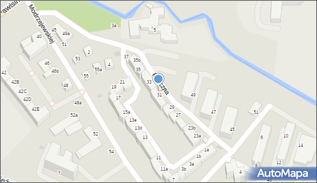 Koszalin, Orla, 31b, mapa Koszalina