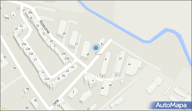Koszalin, Orla, 61a, mapa Koszalina