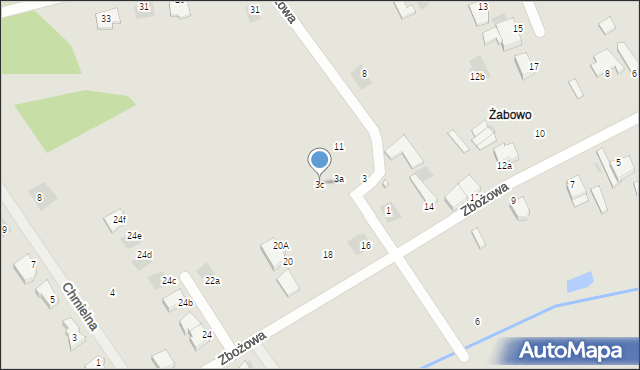 Koszalin, Orkiszowa, 3c, mapa Koszalina