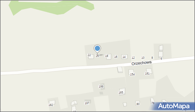 Kowale, Orzechowa, 20, mapa Kowale