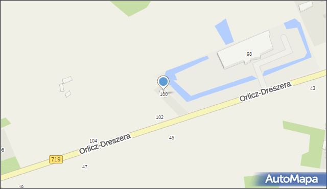 Kozerki, Orlicz-Dreszera Gustawa, gen., 100, mapa Kozerki