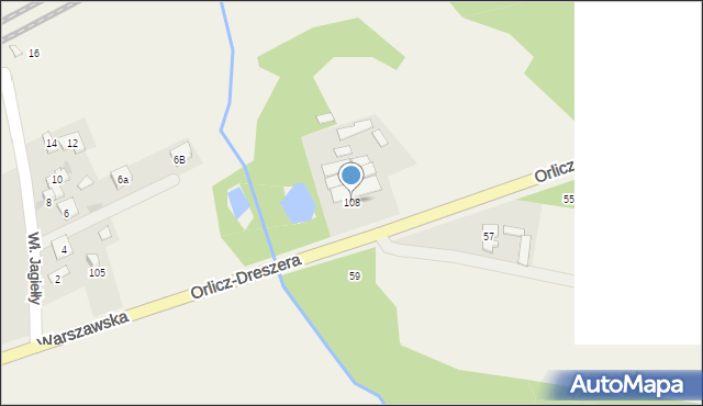 Kozerki, Orlicz-Dreszera Gustawa, gen., 108, mapa Kozerki