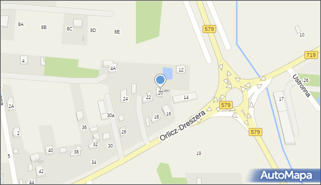 Kozerki, Orlicz-Dreszera Gustawa, gen., 20, mapa Kozerki