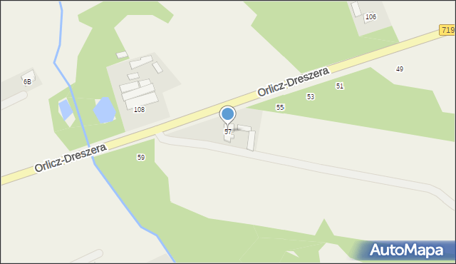 Kozerki, Orlicz-Dreszera Gustawa, gen., 57, mapa Kozerki