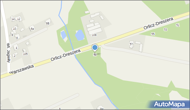 Kozerki, Orlicz-Dreszera Gustawa, gen., 59, mapa Kozerki