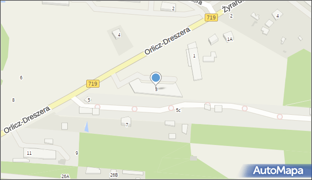 Kozery, Orlicz-Dreszera Gustawa, gen., 3, mapa Kozery