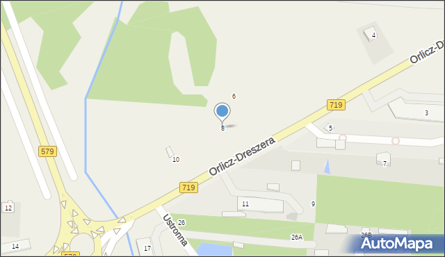 Kozery, Orlicz-Dreszera Gustawa, gen., 8, mapa Kozery