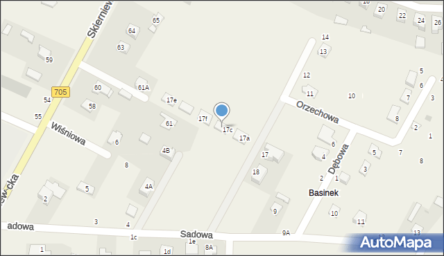 Kozłów Biskupi, Orzechowa, 17d, mapa Kozłów Biskupi