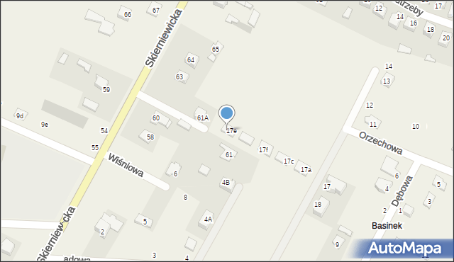 Kozłów Biskupi, Orzechowa, 17k, mapa Kozłów Biskupi