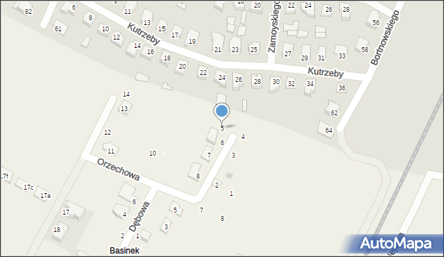 Kozłów Biskupi, Orzechowa, 5, mapa Kozłów Biskupi