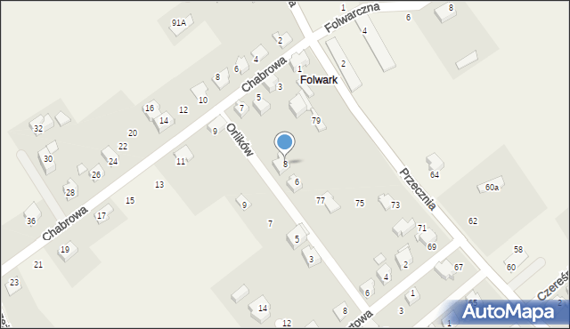 Kozy, Orlików, 8, mapa Kozy