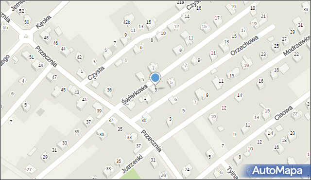 Kozy, Orzechowa, 3, mapa Kozy