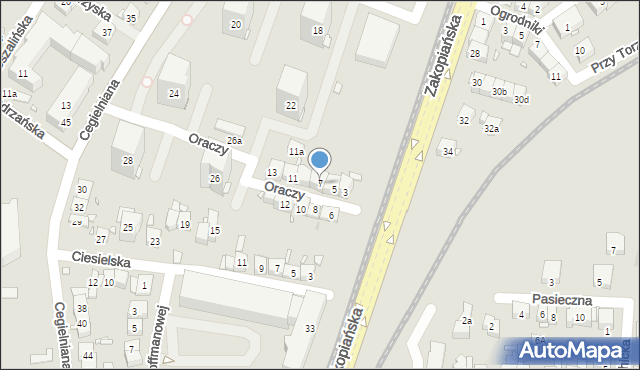 Kraków, Oraczy, 7, mapa Krakowa