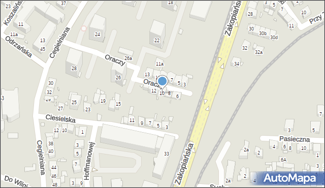 Kraków, Oraczy, 10, mapa Krakowa