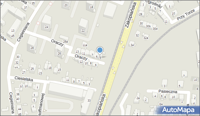 Kraków, Oraczy, 3, mapa Krakowa