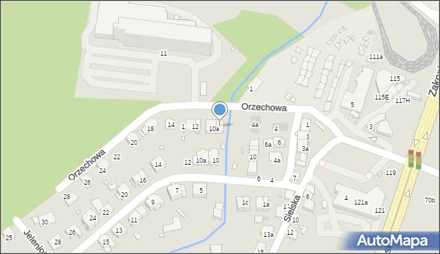 Kraków, Orzechowa, 10b, mapa Krakowa