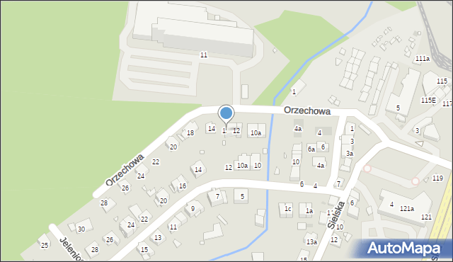 Kraków, Orzechowa, 12a, mapa Krakowa