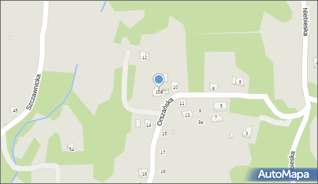 Kraków, Orszańska, 10a, mapa Krakowa