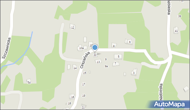 Kraków, Orszańska, 11, mapa Krakowa