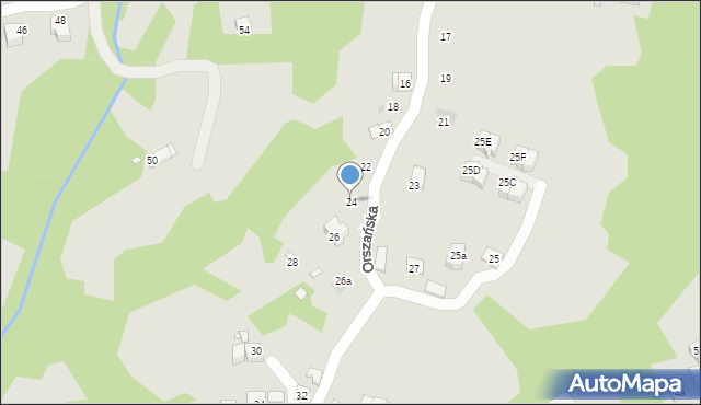 Kraków, Orszańska, 24, mapa Krakowa