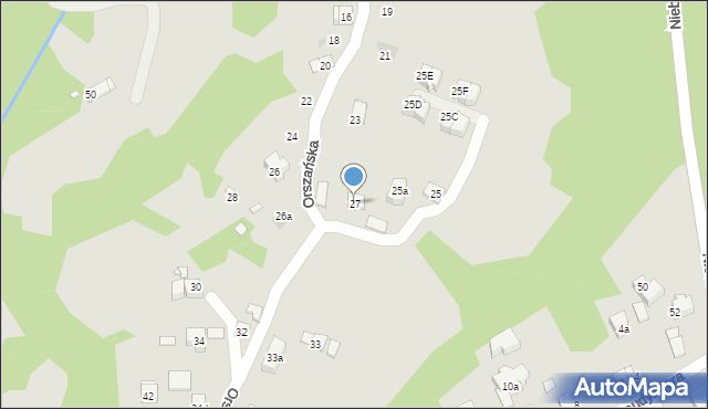 Kraków, Orszańska, 27, mapa Krakowa