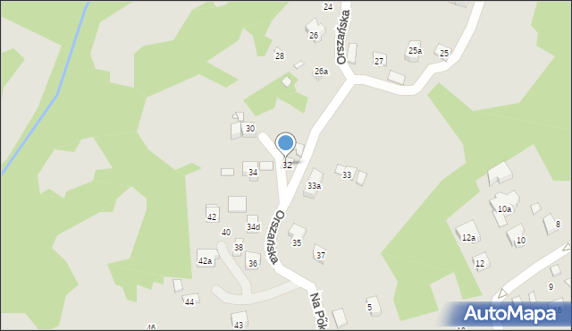 Kraków, Orszańska, 32, mapa Krakowa