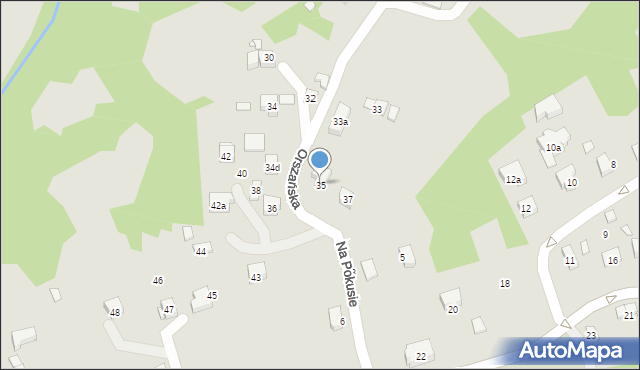 Kraków, Orszańska, 35, mapa Krakowa