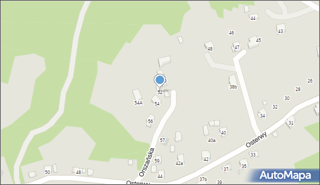 Kraków, Orszańska, 52, mapa Krakowa