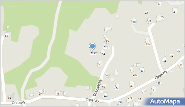 Kraków, Orszańska, 54A, mapa Krakowa