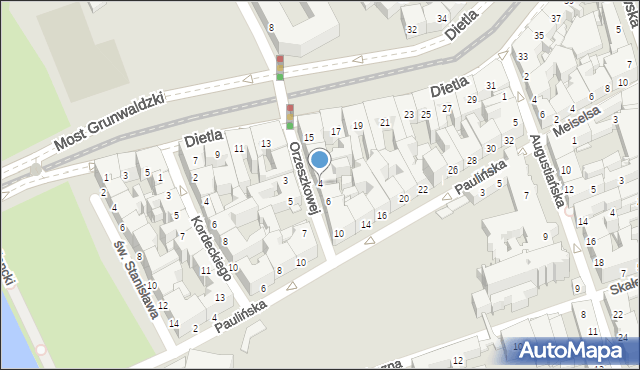 Kraków, Orzeszkowej Elizy, 4, mapa Krakowa