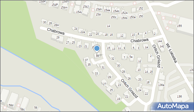 Kraków, Orlich Gniazd, 39, mapa Krakowa