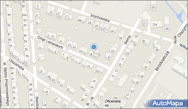 Kraków, Orląt Lwowskich, 18a, mapa Krakowa