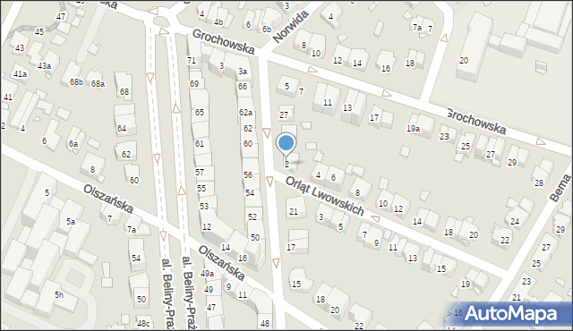 Kraków, Orląt Lwowskich, 2, mapa Krakowa