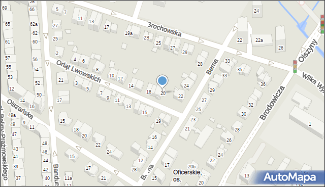 Kraków, Orląt Lwowskich, 20, mapa Krakowa