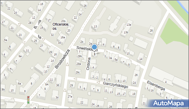 Kraków, Ordona Juliana Konstantego, 8, mapa Krakowa