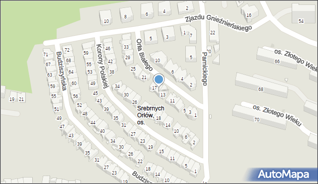 Kraków, Orła Białego, 15, mapa Krakowa