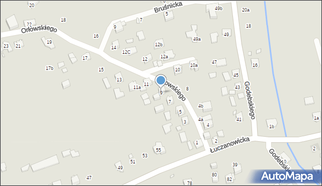 Kraków, Orłowskiego Aleksandra, 9, mapa Krakowa