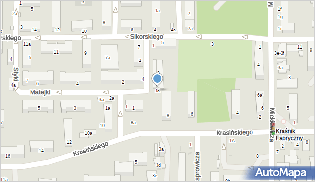 Kraśnik, Orzeszkowej Elizy, 1a, mapa Kraśnik