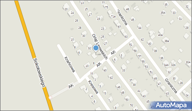 Krasnystaw, Orląt Lwowskich, 36, mapa Krasnystaw