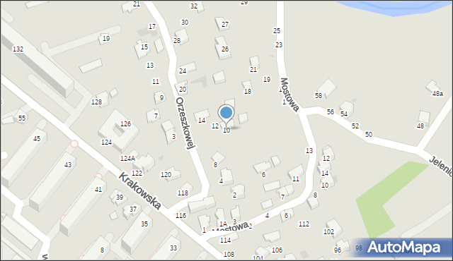 Krosno, Orzeszkowej Elizy, 10, mapa Krosna