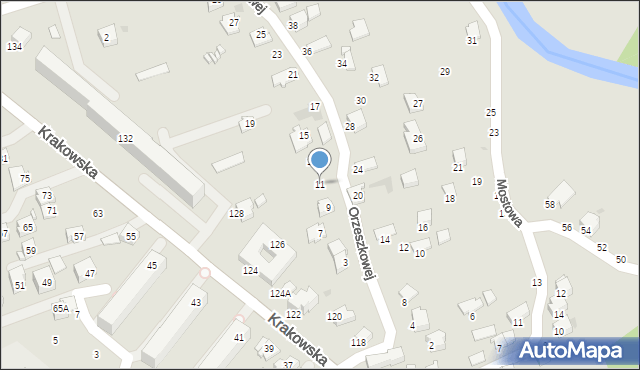 Krosno, Orzeszkowej Elizy, 11, mapa Krosna