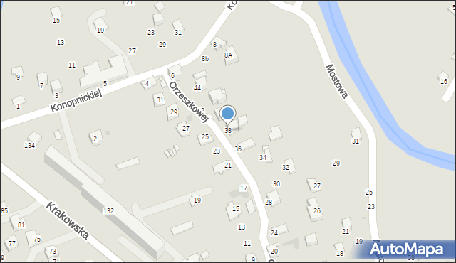 Krosno, Orzeszkowej Elizy, 38, mapa Krosna