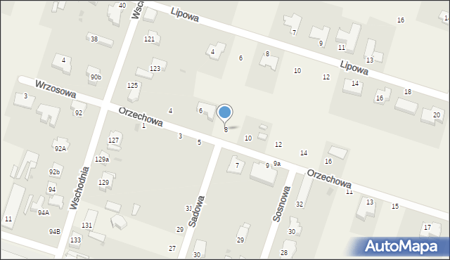 Ksawerów, Orzechowa, 8, mapa Ksawerów