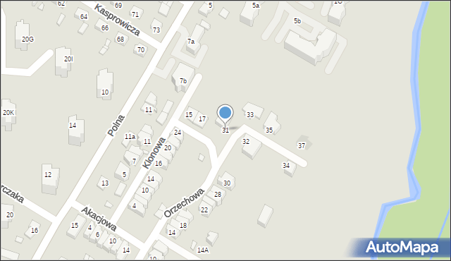 Kwidzyn, Orzechowa, 31, mapa Kwidzyn