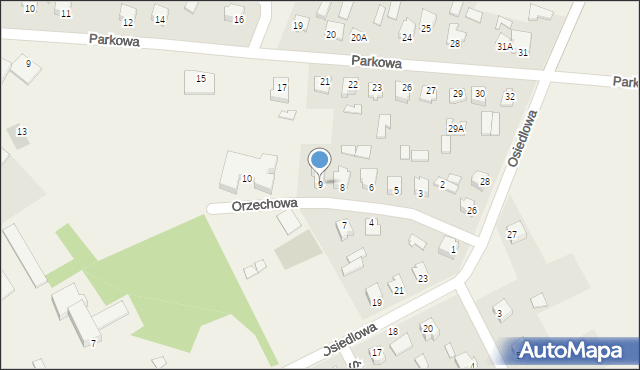 Łabunie, Orzechowa, 9, mapa Łabunie