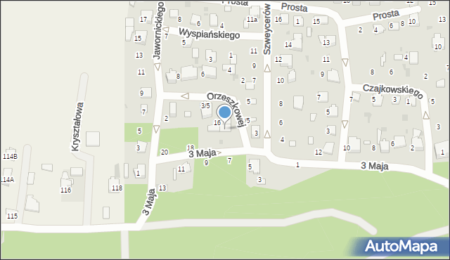 Łask, Orzeszkowej Elizy, 1, mapa Łask