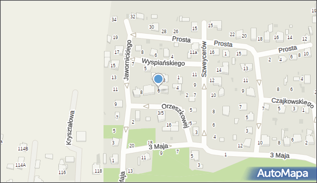 Łask, Orzeszkowej Elizy, 6, mapa Łask