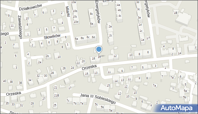 Łaziska Górne, Orzeska, 16, mapa Łaziska Górne